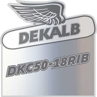 Platinum DEKALB logo featuring the winged emblem and the text 'DKC50-18RIB'
